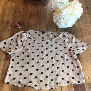 Forever 21 Sheer Polkadot Blouse Large